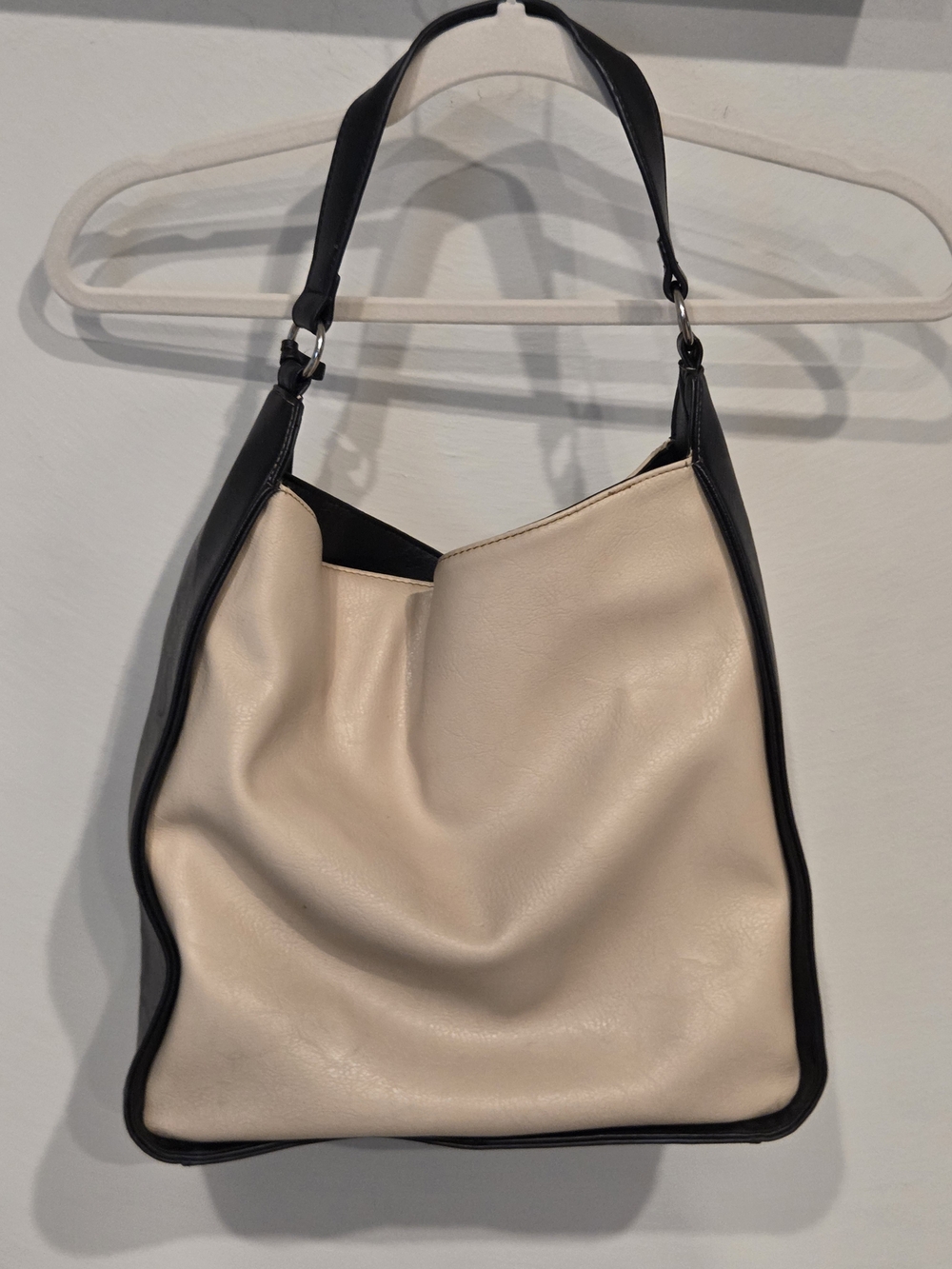 Nine West Black and Cream Two-Tone Shoulder Hobo